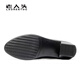 Old man's head (LAORENTOU) women's shoes thick heels plain commuting shoes shallow mouth round toe hood single shoes mother's shoes LB13553 black 37