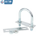 Guwanji galvanized carbon steel U-bolt screw with nut baffle set U-shaped tube tube clamp extended fixed buckle M6x60x110 5 sets