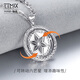 TTMIX platinum pendant men's pt950 platinum trendy brand necklace six-pointed star hangtag rotatable pendant 16.5-16.7g+leather cord