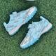 Feelaces Spitzenfreie Kinderfußballschuhe für Studenten, Männer und Frauen, Falcon TF gebrochene Nägel Klettverschluss Turnschuhe Künstliche Gras-Trainingschuhe 6195 Monate Farbe gebrochener Nägel 35 Standard Sportschuhe Größe
