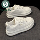 Woodpecker genuine leather round-toe white shoes for women 2025 autumn new thick-soled casual sneakers for students with skirts and sneakers off-white main picture 36