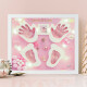 Dingji birthday gift baby gift 3D three-dimensional baby hand and foot print mud photo frame diy baby hand and foot print mud newborn 100-day gift creative photo album gift princess powder [hands and feet style]