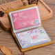 AIGUONIU large capacity card bag genuine leather bank card storage clip simple creative retro top layer cowhide storage bag business card clip oil wax leather camel color/camel