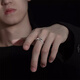 QMXD engraving ring men's trendy high-end single trendy brand niche open index finger ring plain ring boy's tail ring gift ring