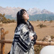 Yunna National Style Landscape Painting Shawl Travel Outdoor Cloak Cloak Blanket Thickened Warm Scarf for Women in Autumn and Winter Landscape Painting Shawl
