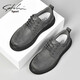 SATCHI men's shoes autumn and winter new business casual shoes fashionable British sneakers men's low-cut lace-up shoes for men gray 40 (250mm) leather shoe size