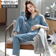 Pajamas modal Spring and Automne Style Automne et hiver Coton Pure Coton Longs à manches à manches longues Tous coton Spring and Summer Minure de grande taille Loose T9273 M BLANC - PURT LIBRE L (recommandé 100-120 Jin [Jin est égal à 0,5 kg]))