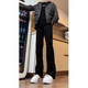 7 hochwertige schwarze Jeans für Männer, Sommer American High Street Lose lässige, gerade schlanke lange Hosen für Männer DFFS-701 Pure Black M.