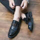 Katile Crocodile Winter Style Coreano Corea Toe Cuero zapatos para hombres Zapatos de hombres casuales de moda británica para estilistas de negocios Doudou zapatos para hombres un pie 6191 Black 40 zapatos deportivos Tamaño