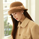 Xiangxue Yuxiu high-end French wool hat for women autumn and winter 2025 new elegant versatile felt hat Hepburn style face-showing small hat for women camel M (56-58cm)