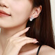 Chow Tai Sang Silver Pearl Earrings for Women Butterfly Fashion High-end Design Silver Earrings Birthday Gift for Girlfriend