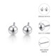 Mengjinyuan Platinum Earrings PT950 Simple Small Light Beads Ear Needles Ear Sticks as Gifts for Best Friend and Girlfriend