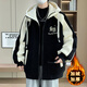 柏乐迪秋冬季青少年男孩外套初高中学生加绒加厚棉服大童冬装棒球服夹克 6623米白（单件外套） 加绒加厚 165 L 110-130斤左右
