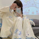 Xuanmulin style pajamas for women in spring and autumn cardigan long sleeves sweet cartoon loose plus size princess style thin home clothes 9207 Dingdang Cat M Recommended 80-100Jin [Jin equals 0.5 kg]