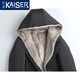 凯撒（KAISER）银蓝水貂内胆派克服男貂皮大衣连帽尼克服整貂皮草风衣干部外套冬 黑色银蓝（袖子加水貂） 175/XL 适合体重130-145斤