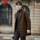 Pier Cardin high-end light luxury double-sided wool woolen coat for men's spring and autumn thickened wool woolen coat for men's windbreaker medium length gray-green XL weight 145-160 Jin [Jin equals 0.5 kg]