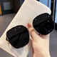 Mi Jilin 2022 new style sunglasses for women, sun protection, slimming, large frame, fashionable Korean version of the same style as the Internet celebrity, versatile sunglasses, bright black, glasses + mirror box + mirror cloth