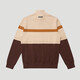 Hazzys Herrenkleidung Herbst und Winter New Herrenpullover Jacke gestreifter Stand-up-Halsband Reißverschluss Strickjacke Herren ABYZD0ADX56 Beige Bi XL (180/100a 50)