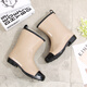 Xili mid-tube rain boots for women fashion style mid-top waterproof shoes for going out Korean version rain boots kitchen work anti-slip shoes rubber boots khaki 36