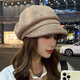 
Jimmy Leaf Korean autumn and winter new wool curly octagonal hat British retro style versatile casual beret fashion hat women new curly octagonal hat Beige One size M (56-58cm)