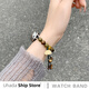 
Dewei Lion is suitable for Xiaomi bracelet 9/8 strap new Chinese style [Green Sandalwood Beads] National trend creative Xiaomi 7/6/5/4/3 NFC version universal Xiaohongshu same style female hand Green Sandalwood Beads bracelet elastic rope is suitable for wrist 12155 Applicable: Xiaomi bracelet 9 represents NFC universal