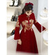 Seidler New Chinese Cheongsam Toast Wear Bride 2025 New Burgundy Xiuhe Clothes Home Long Sleeve Wedding Engagement Dress Burgundy M (Recommended 96-105 Jin Jin equals 0.5 kg)