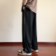 Dingfengbaoluo Pantalones casuales Summer's Summer suelto suelto de pierna ancha High Street Sports Toilets K510 Black XL