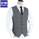 ROMON Men's Suit Vest Men's Workwear Vest Solid Color Groomsmen's Clothes Brothers' Clothes Groom's Wedding Dress Vest Gray Single-piece Vest XL 180