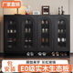 Qu Bainian solid wood shoe cabinet door entrance wall storage cabinet entrance cabinet storage cabinet small apartment simple storage cabinet solid wood 160cm shoe cabinet elegant black