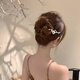Su Shiliu's new Chinese-style pearl hairpin with cool feeling for women, high-end metal plate hairpin hair accessories, birthday gift for girlfriend and wife, cool-looking pearl hairpin + gift box