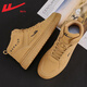 Pull back men's shoes high-top sneakers for men 2025 autumn and winter retro casual sports shoes trendy versatile shoes for men camel 42