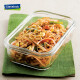 GlassLock Südkorea importiertem Temperaturglas Frischwahrnehmungsbox Lunchbox Mikrowellenofen Set Lunchbox Lebensmittel Aufbewahrungsbox Rechteckige 400 ml + rechteckiger 695 ml + Beutel