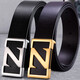 LUGAYE Lujiaye 520 Men's genuine leather Z buckle letters top layer pure cowhide youth belt board buckle smooth buckle business gift box belt 6621 Golden Z buckle dark brown 3.5CM 105cm
