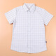 Xiangguotu children's plaid short-sleeved shirt summer pure cotton school uniform tops boys and girls casual shirts for middle-aged and older students class uniforms boys plaid long-sleeved shirts 140cm