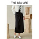 
THE SEA LIFE skirt for women Ou Hai Yisheng skirt spring slit temperament small fragrance style skirt XC15265 Black Mage M