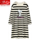 Langsha 2024 New Nightgown para mujeres en primavera y otoño dibujos animados de algodón puro lindo pijama de manga larga Internet estilo de celebridades de rayas ropa de invierno W9766 camisón de manga larga M 70-90Jin [Jin equivale a 0.5 kg]