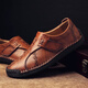 
Western Region Camel Size Brand 2023 Men's Leather Shoes Men's Autumn New Genuine Leather Bean Shoes Large Size 9912 Red Brown 42