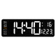 Clcey 16 pouces de fonction d'écran Affichage horloge nordique Corloge numérique Nordique Corloge murale simple Affichage de température murale LED (13 pouces) 6629 Green Light