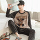 Pijama para hombres para hombres en otoño e invierno franela gruesa espesa de mediana edad y jóvenes de mediana edad y jóvenes dibujos animados de invierno ropa de invierno WYEX3882 Tamaño L de hombres (recomendado 90-115 Jin [Jin equivale a 0,5 kg]) todo tamaño