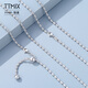 TTMIX Platinum PT950 Platinum Necklace for Women Shining Diamond Chain Adjustable Clavicle Chain for Wife Shining Diamond Chain Adjustable 8.3-8.5g 60cm Thick 1.5mm