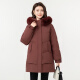 Xuezhongfei 2024 new fox fur collar mid-length down jacket fashionable simple casual comfortable warm high-end style tile brick red 1343 175/96A