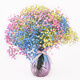 AIMAN Gypsophila Natural Dried Flower Bouquet Ins Internet Celebrity Birthday New House Decorative Ornaments Air-Dried Real Flower Arrangements Home Furnishings Yellow + Pink + Sapphire Blue Gypsophila Without Vase