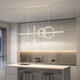 Chu Impression Restaurant Leichte Kronleuchter leichte Luxuslampe moderne einfache Esszimmer Esstisch Bar Taipei European Minimalist Long Strip Kreatives Design Sinn ZY687-1000 Smart Voice (weiß) -R97