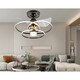 
XMSJ room fan lights bedroom living room dining room Guangdong Zhongshan Ancient Town lamp Nordic creative silent fan light minimalist 9195 black absorbing three-color light-changing remote control