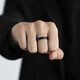 BJYL ceramic ring men's high-end closed frosted index finger ring trendy self-discipline ring women's tail ring gift default number nine, please note the size when placing an order