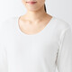 MUJI Women's Thick Cotton U-neck Eight-quarter Sleeve T-shirt Pure Cotton Bottoming Shirt Home Clothes Top Autumn Clothes Thermal Underwear White XL (165/92A)