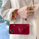 
Burgundy love coin wallet suitable for Huawei mate40pro mobile phone case p50 crossbody p40 strap mate30 Burgundy love coin wallet + leather crossbody Huawei P50Pro