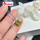Chishe 1.4 carat peridot necklace women's small sugar cube pendant natural colored treasure jewelry gem 925 silver clavicle chain olive