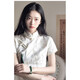 DuYanzhi (DuYanzhi) new Chinese style retro white dress for women in summer ancient style improved cheongsam young girl's gentle first love skirt white 846 S 90Jin [Jin equals 0.5 kg] below