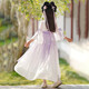
Aibaoshi children's Hanfu girls summer ancient costume dress thin Chinese style girls children's day gift performance costume Canglan purple S692 140 size [suggested height 130-140cm]
